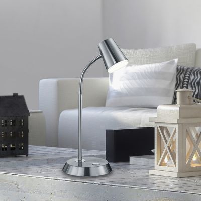 Nickel bordslampa glas, Laysha, 4,7W, 3000K LED, med brytare