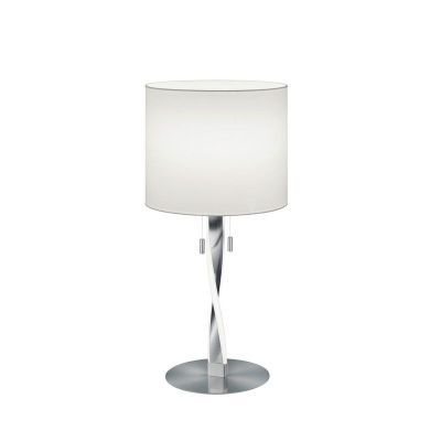 Nickel bordslampa modern, Ramten, 3W, 3000K LED, med dra i strömbrytaren