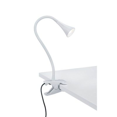 Vit klämspot plast, Yelaisa, 3W, 3000K LED, med brytare