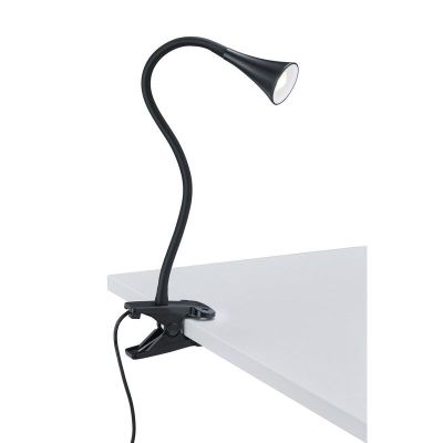 Svart klämspot plast, Yelaisa, 3W, 3000K LED, med brytare