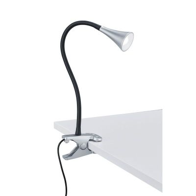 Grå klämspot plast, Yelaisa, 3W, 3000K LED, med brytare