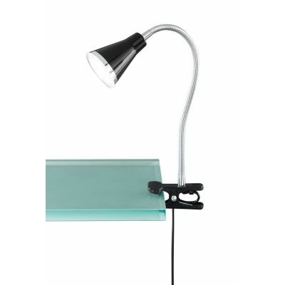 Svart klämspot plast, Taimi, 3,8W, 3000K LED, med brytare