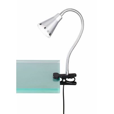 Silver klämspot plast, Taimi, 3,8W, 3000K LED, med brytare