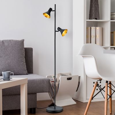 Svart golvlampa industri, Verena, med brytare