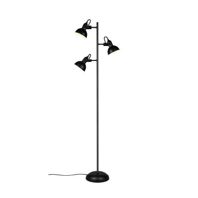 Svart golvlampa industri, Kibek, med brytare