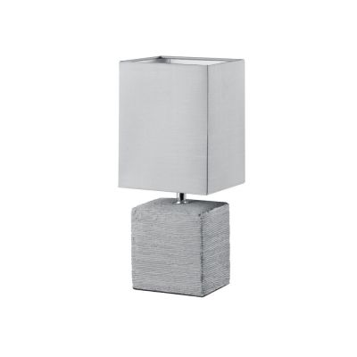 Keramik bordslampa grå, Karola, med brytare
