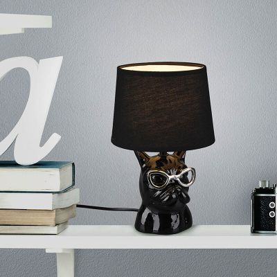 Keramik bordslampa barn svart, Magda, med brytare