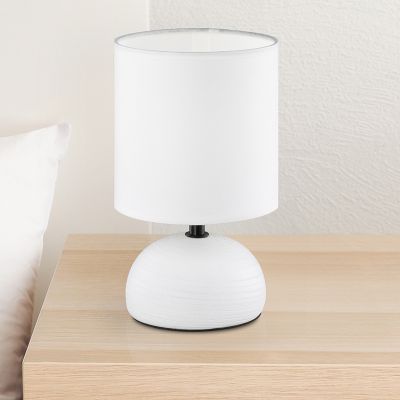 Keramik bordslampa vit, Yeraz, med brytare