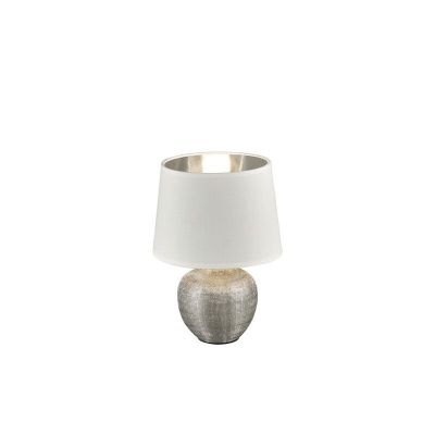 Keramik bordslampa silver, Yet, med brytare