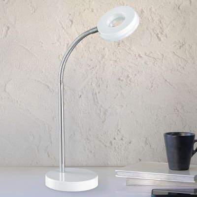 Vit skrivbordslampa modern, Daley, 4W, 3000K LED, med brytare