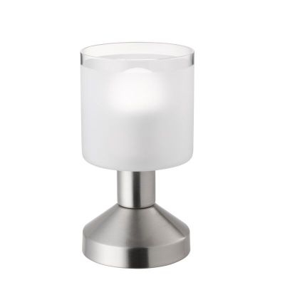Nickel bordslampa modern, Vilou, med brytare