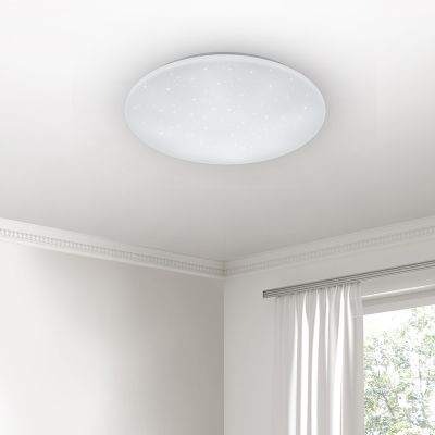 Vit plafond modern, Gilleleje, 27W, varm till kall vit justerbar LED, met fjärrkontroll