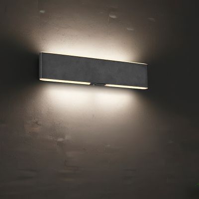 Svart up down vägglampa modern, Zwier, 3W, varm till kall vit justerbar LED, med brytare