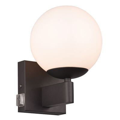 Svart badrumslampa vägg modern, Eray, IP44