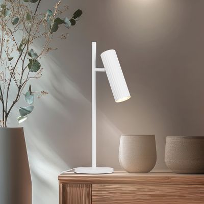 Vit bordslampa modern, Sieb, med brytare