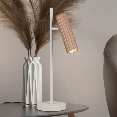 Brun bordslampa modern, Sieb, med brytare