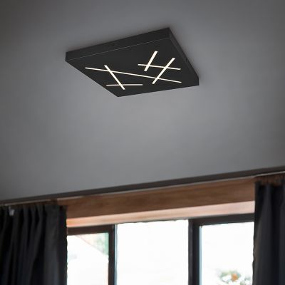 Svart plafond design, Eelco, 24W, varm till kall vit justerbar LED, 3 stegs dimmer