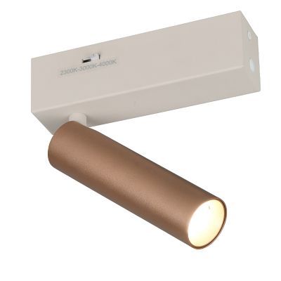 Brun väggspotlight modern, Smail, 5,5W, white switch LED, 3 stegs dimmer