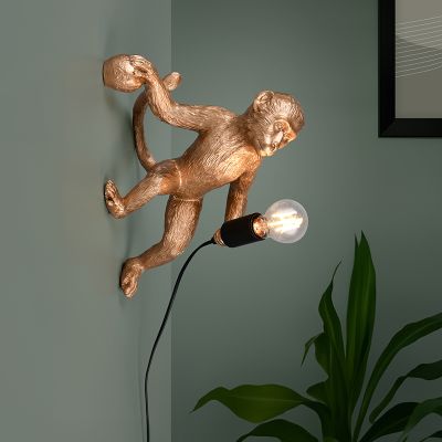 Guld vägglampa plast, Macaca
