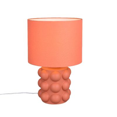 Keramik bordslampa orange, Cihad, med brytare