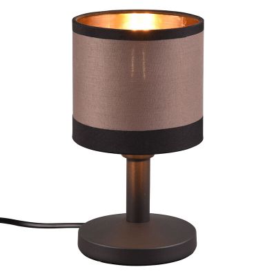Taupe bordslampa modern, Denley, med brytare