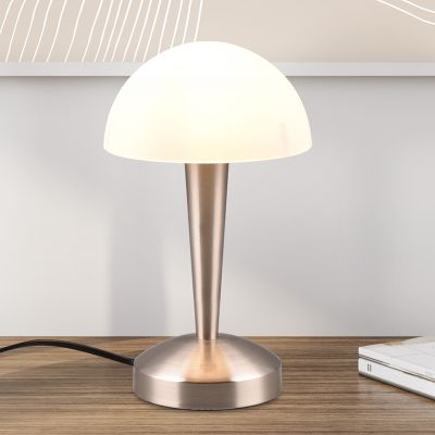 Nickel bordslampa modern, Delila, med beröringsdimmer