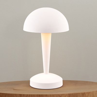 Vit bordslampa modern, Delila, med beröringsdimmer