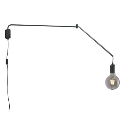 Svart vägglampa modern, Filippus, med brytare