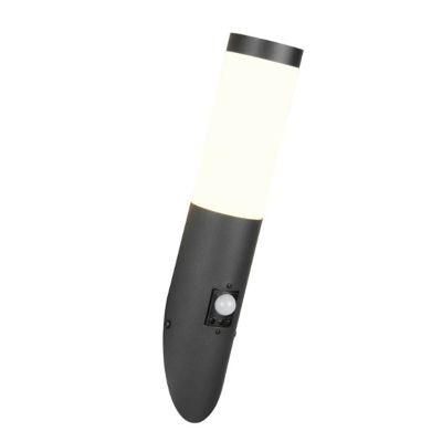 Svart utomhus vägglampa med rörelsesensor modern, Rieuwert, IP44