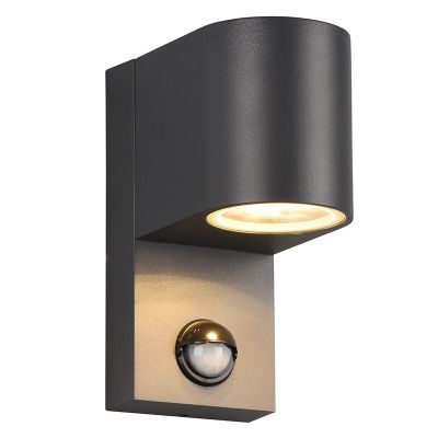 Antracit utomhus vägglampa med rörelsesensor modern, Laurien, IP44