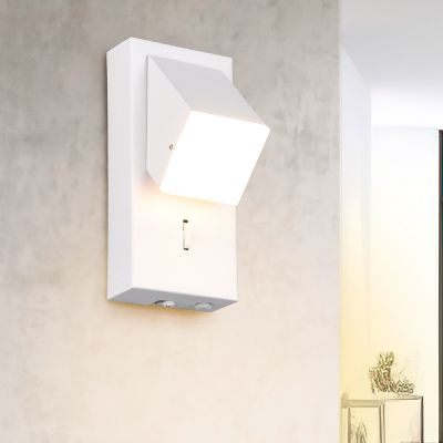 Vit vägglampa modern, Lok, 3W, 3000K LED