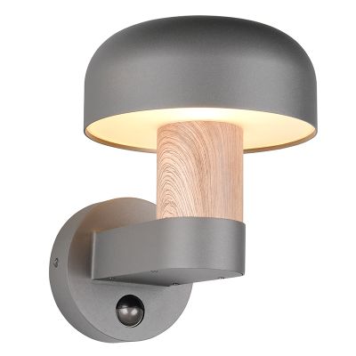 Grå utomhus vägglampa med rörelsesensor modern, Krishna, IP54