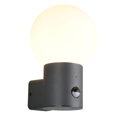 Antracit utomhus vägglampa med rörelsesensor modern, Ouarda, IP44