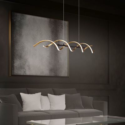Mässing pendellampa matbord design, Sylvian, 45W, varm till kall vit justerbar LED, 3 stegs dimmer
