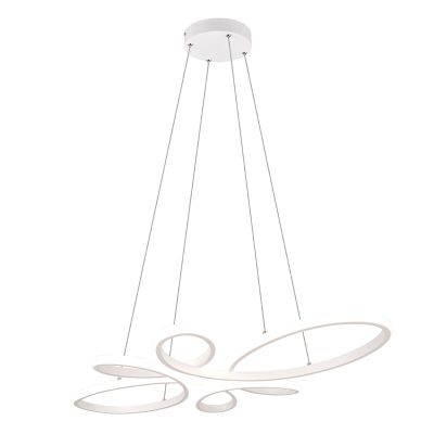 Vit pendellampa matbord design, Vikash, 32W, 4000K LED, 3 stegs dimmer