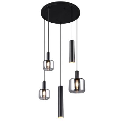 Svart pendellampa matbord design, Lahcen
