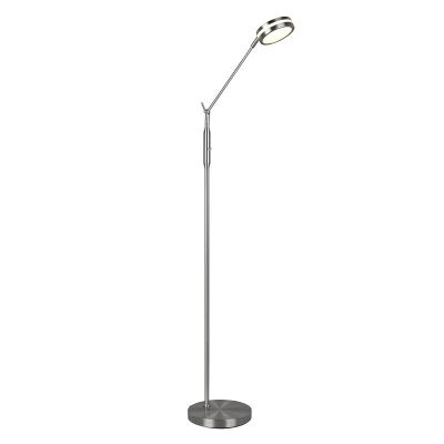 Nickel läslampa golv modern, Marjon, 6W, varm till kall vit justerbar LED, med beröringsdimmer