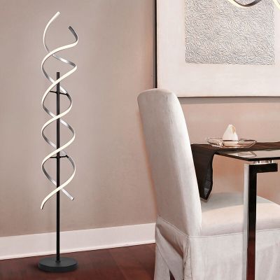 Krom golvlampa design, Sylvian, 32W, varm till kall vit justerbar LED, med beröringsdimmer