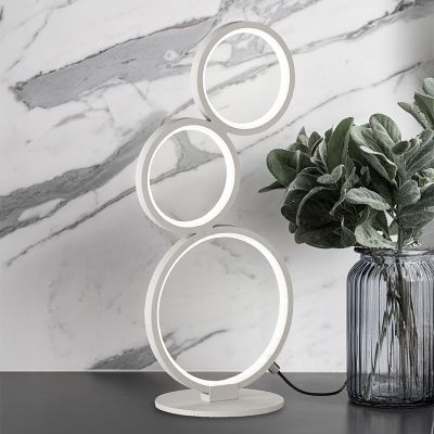 Vit bordslampa modern, Robon, 17W, 3000K LED, med brytare