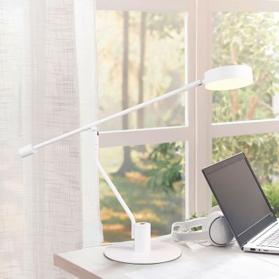 Vit bordslampa modern, Koendert, 6W, white switch LED, med beröringsdimmer
