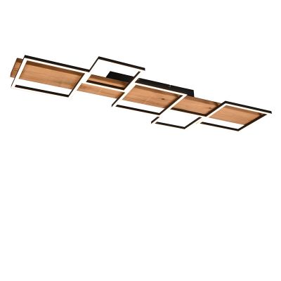 Trä plafond brun, Justian, 42W, 3000K LED, 3 stegs dimmer