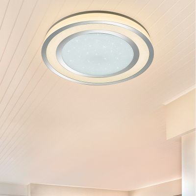 Krom plafond modern, Saleem, 45W, varm till kall vit justerbar LED, med brytare