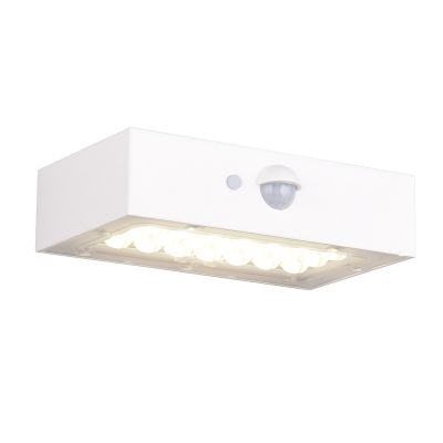 Vit utomhus vägglampa solcell modern, Numan, IP65