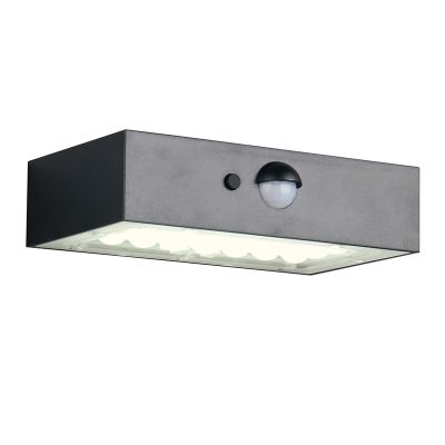 Svart utomhus vägglampa solcell modern, Numan, IP65