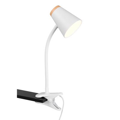 Vit klämlampa modern, Rahul, 4,5W, 3000K LED, med brytare