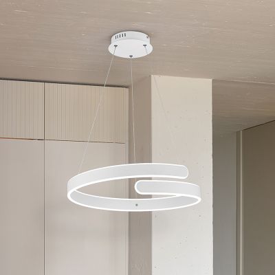 Vit pendellampa matbord design, Resy, 37W, 4000K LED, 3 stegs dimmer