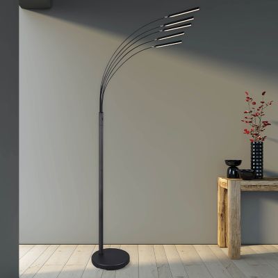 Nickel golvlampa modern, Ekram, 3,5W, 3000K LED, med brytare