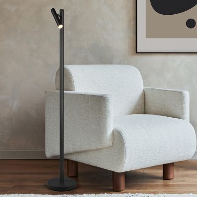 Svart uppladdningsbar golvlampa modern, Peniguet, 3W, varm till kall vit justerbar LED, med beröringsdimmer