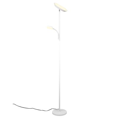 Vit golvlampa modern, Shahid, 17W, varm till kall vit justerbar LED, med beröringsdimmer