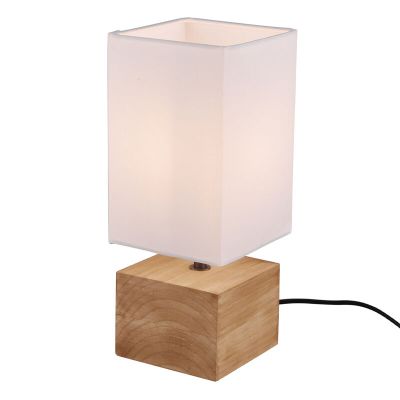 Trä bordslampa brun, Job, med brytare